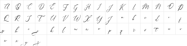 Dellaine FREE Regular  glyph index