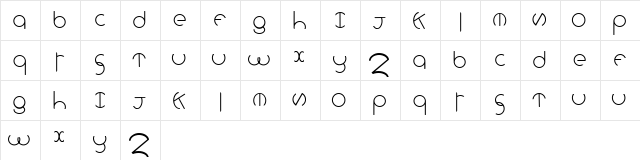 rollingdeep Regular  glyph index
