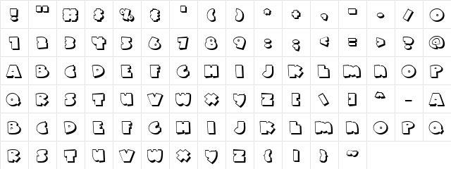 LD Chubby Regular  glyph index