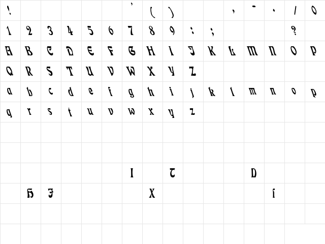 Eckmann Cn Lefty Regular  glyph index