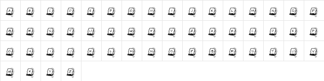 KR Teabag Regular  glyph index