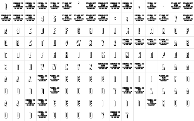 Outliner No. 45 DEMO Regular  glyph index
