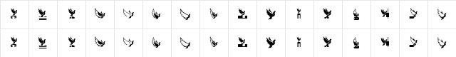 Flying Birds Regular  glyph index