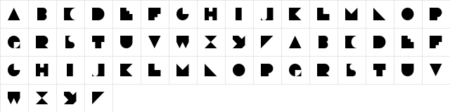 Deko Blakk  glyph index