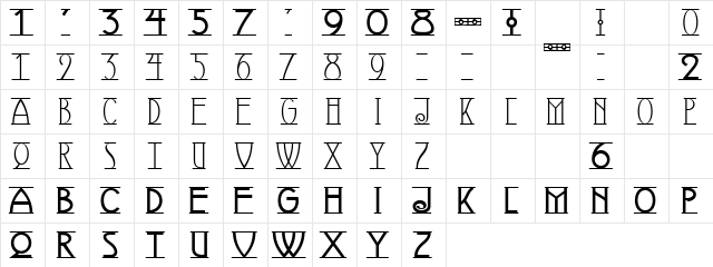 Quevaqy Trimol Regular  glyph index
