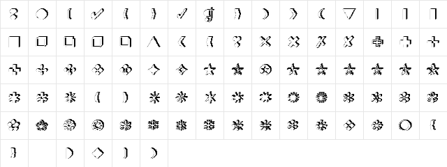 XRough06 Becker Regular  glyph index