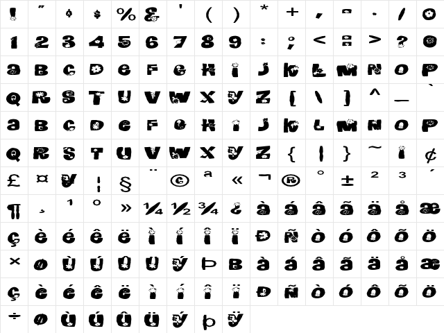 FZ UNIQUE 3 MANGLED EX Normal  glyph index