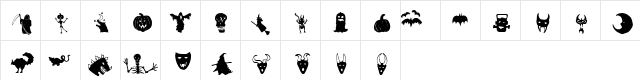 HollowWeenie Bats Regular  glyph index