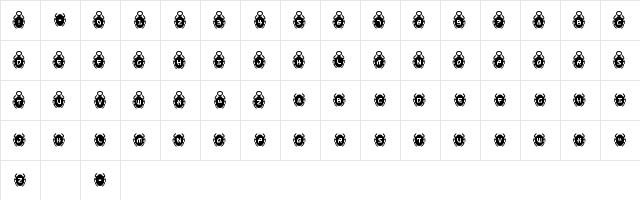 Scarab Solid Regular  glyph index