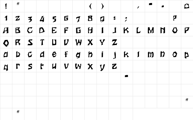 Houters Regular  glyph index