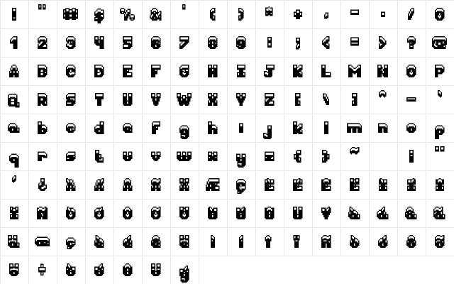 Jorolks Medium  glyph index