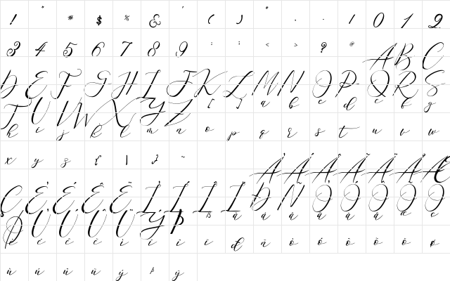 Sarodime Regular  glyph index