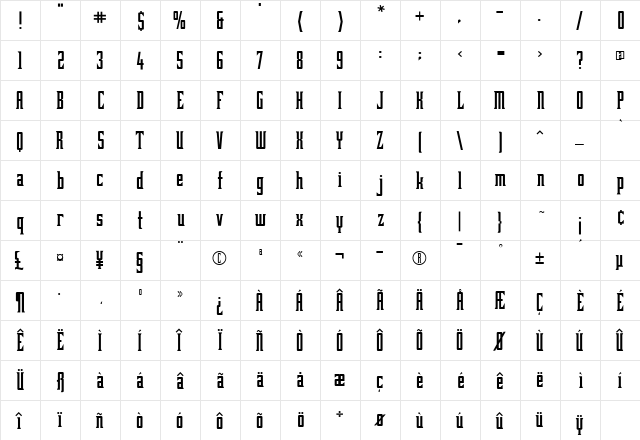 BubbaLove Regular  glyph index