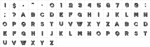 Gloom Regular  glyph index