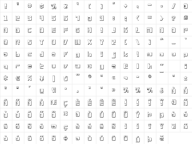 Drosselmeyer Shadow Shadow  glyph index