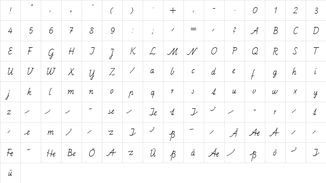 SchulschriftC Regular  glyph index