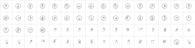 Alfabeto LSCH Regular  glyph index