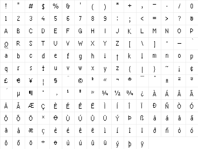 LAplakett.com Screen  glyph index