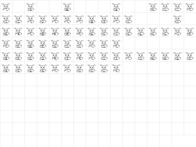 usa Font Regular  glyph index