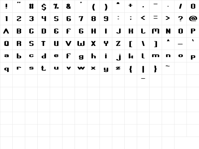 Fun Raiser Regular  glyph index