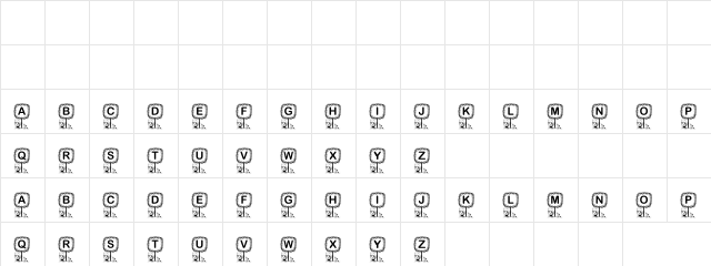 Signo orzeb Regular  glyph index
