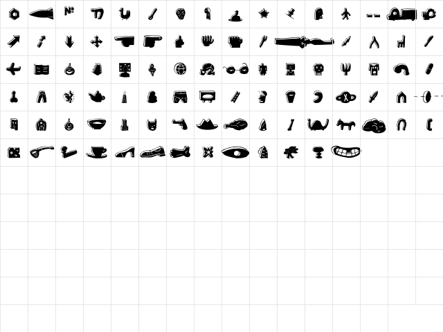 BlockheadIllustFace-Black Black  glyph index