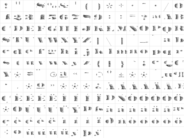 FederalNine Horizontal  glyph index