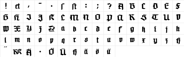 Koch-Defrag Regular  glyph index