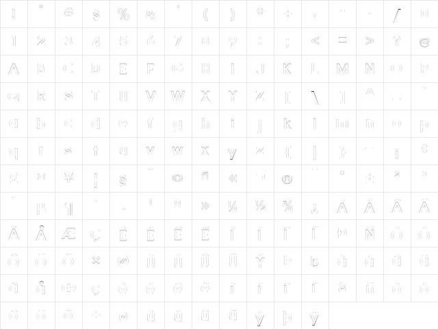 QuicksansAccurateICG Regular  glyph index