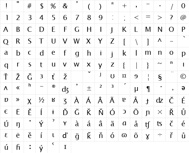 Darseni e Afshenasi Regular  glyph index