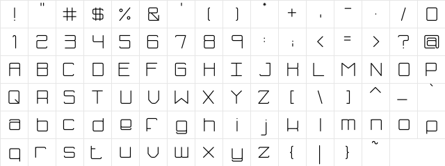 Fh_Blue Regular  glyph index