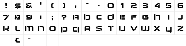 Rhythms 3 Regular  glyph index