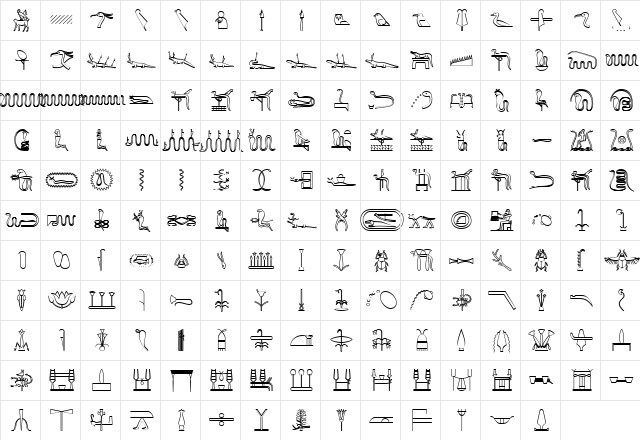 GlyphExtLibX Medium  glyph index