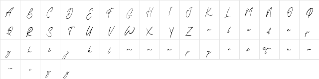 Earthan FREE Regular  glyph index