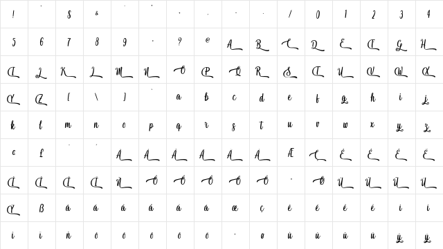 Christmas Ribby - Personal Use Regular  glyph index