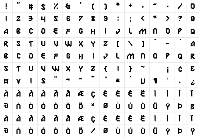 Lab Pulsar Regular  glyph index