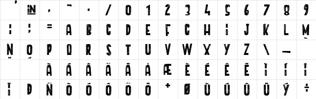 UNICORN+PARADISE Regular  glyph index