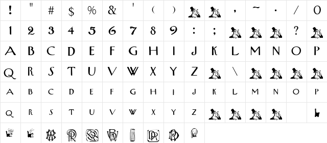 WestSide Medium  glyph index