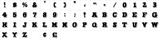 North Face Display Caps SSi Regular  glyph index