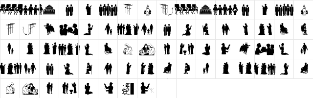 SomeSilhous Regular  glyph index