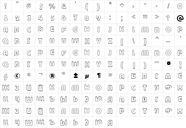 a_BighausTitulBrkHll Regular  glyph index