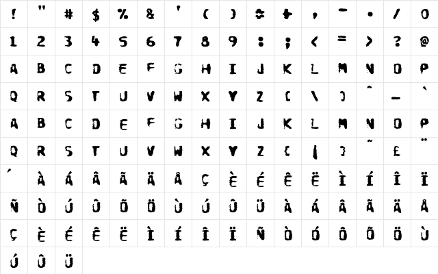DoomsDay Medium  glyph index