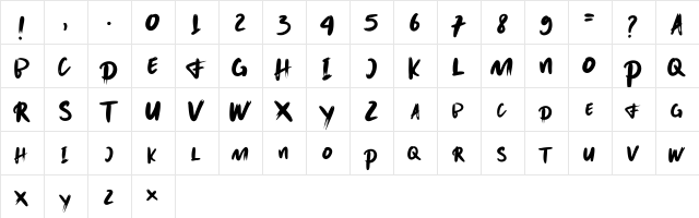 CHRISTMAS PARTY Regular  glyph index