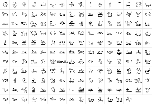 GlyphExtLibV Medium  glyph index