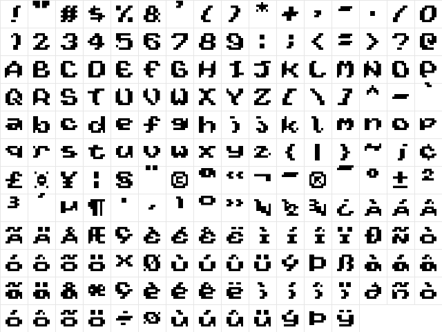 Wayfarer's Toy Box Regular  glyph index