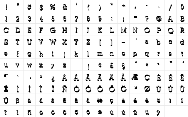 StymieTLigSh1 Regular  glyph index