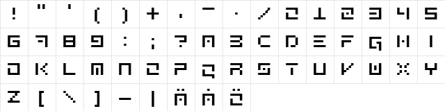 BitSpace Regular 5pts  glyph index