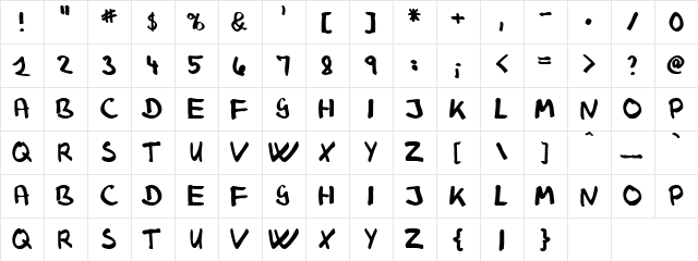 Ringer Regular  glyph index