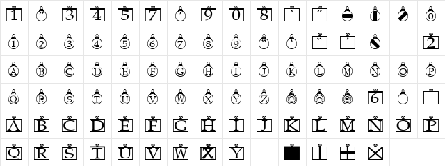 Online Gifts Regular  glyph index