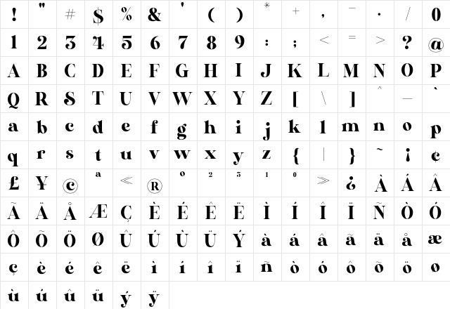 AL Nevrada Personal Use Only Regular  glyph index